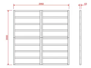 Wooden shed bases 10x10 (W-295cm x D-300cm), made of 38mm x 63mm