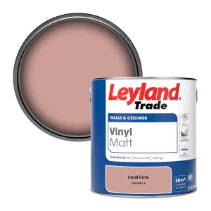 Leyland Trade Vinyl Matt Walls & Ceilings Emulsion Paint Coral Cove (PPG1057-4) 2.5L