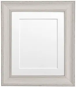 Scandi Pale Grey Frame with White Mount for Image Size 12 x 10 Inch