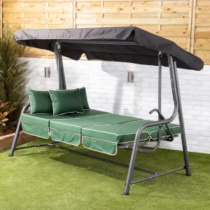 Alfresia Turin Reclining Swing Seat with Green Luxury Cushions