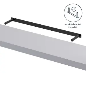 GoodHome Cusko Grey Rectangular Floating shelf (D)23.5cm