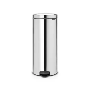 Brabantia Metal Bright steel Pedal Bin - 30L Freestanding