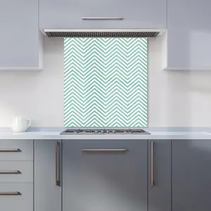 Geometric Chevron Pattern Premium Glass Kitchen Splashback W900mm x H750mm