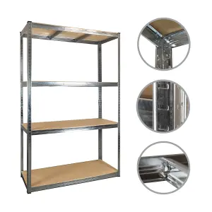 2 Bays of 4 Tier Galvanised Garage Shelving 1800h x 1200w x 400d mm 175kg