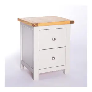 Argenta 2 Drawer Bedside Table Chrome Knob