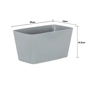 Wham Set 4 Studio 30cm Rectangular Plastic Trough Cool Grey