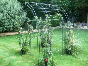 Gothic Tunnel (Inc Ground Spikes) Garden Archway - Solid Steel - L182.9 x W142.2 x H223.5 cm