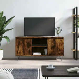 Berkfield TV Cabinet Smoked Oak 104x35x50 cm Engineered Wood