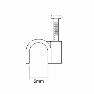 CORElectric Black Round 6mm Not self-adhesive Cable clip Pack of 20