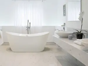 Freestanding Bath 1600 x 760 mm White ANTIGUA