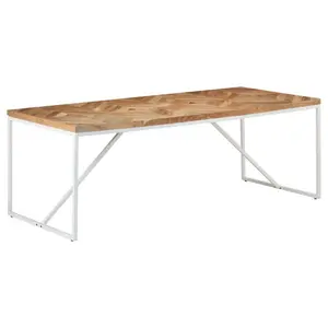 Byxbee Sled Dining Table Brown / White / 76cm H x 90cm W x 200cm L