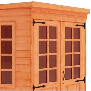 7ft x 7ft (2.05m x 2.05m) Wooden Corner Tongue and Groove APEX Summerhouse (12mm T&G Floor + Roof) (7 x 7) (7x7)