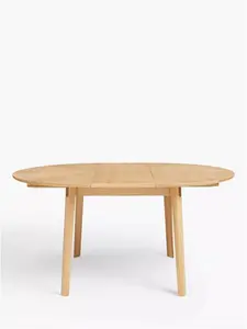 John Lewis Notch Round 4-6 Seater Extending Dining Table, Oak