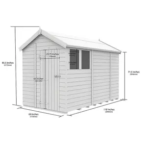 DIY Sheds 6x10 Apex Shed - Single Door With Windows