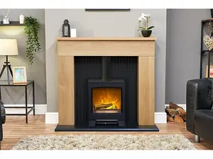 Acantha Lunar Electric Stove in Charcoal Grey