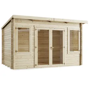 BillyOh Fraya Pent Log Cabin - 4.0m x 2.5m (13 x 8ft) - 44mm