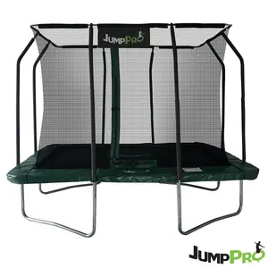 12ft x 8ft JumpPRO™ Xcite Green Rectangular Trampoline with Enclosure