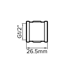 Plumbsure Threaded Central heating Pipe socket, ½"