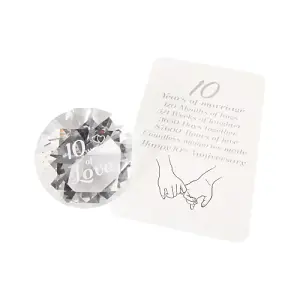 Modern Transparent K9 Crystal Glass 10th Anniversary Sentiment Ornament Gift Set