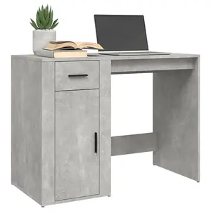 Berkfield Desk Concrete Grey 100x49x75 cm Engineered Wood