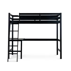 Fusion Black Gaming Wooden Single High Sleeper Bed Frame