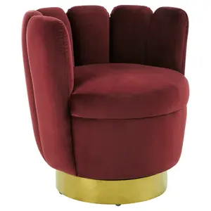 Interiors by Premier Beauly Wine Velvet Accent Chair