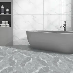 Floor Tile Marble 30.5x30.5cm Grey 10 Tiles Per Pack