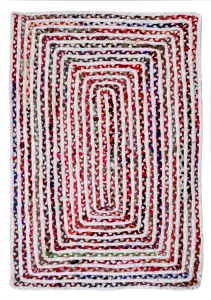 CARNIVAL Rectangular Bedroom Rug Ethical Source with Recycled Fabric / 75 cm x 120 cm