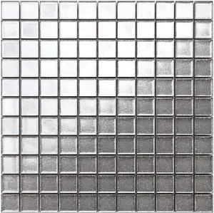 Glass mosaic on mesh for bathroom or kitchen 300mm x 300mm - Silver Sparks