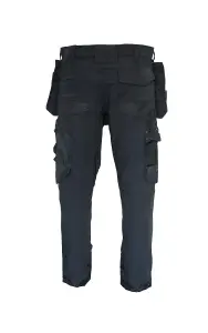 Slim Fit Stretch Work Trouser with Removable Holster Pockets Flex Utility Trouser Top Loading Knee Pad Pockets 4-Way Stretch