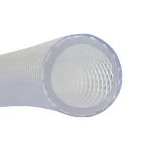 Clear PVC Braided Hose,Food Grade/Oil/Water/Fuel Reinforced Pipe,Tube 12.5mm internal,15.9mm external (4m)