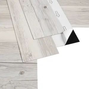 GoodHome Poprock White Wood effect Self-adhesive Vinyl plank, 1.11m²