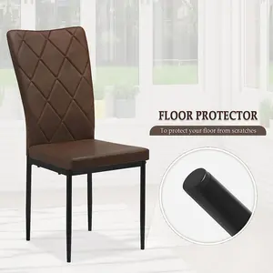 Bronwen Parsons Chair (Set of 4) Dark Brown Faux Leather