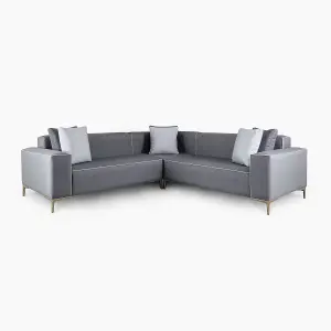 Emelda Grace Cloud Small Corner Sofa - Dark Grey