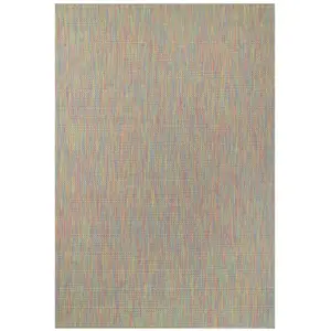 Pastel Multicolour Rainbow Durable Soft Plastic Mottled Flatweave Indoor Outdoor Area Rug 120x170cm