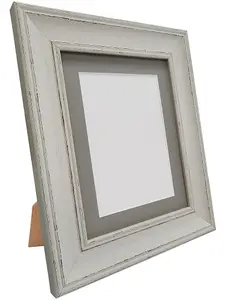 Scandi Pale Grey Frame with Dark Grey Mount for Image Size 12 x 8 Inch