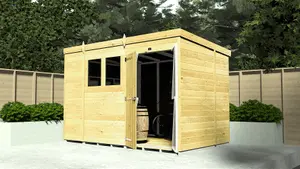 DIY Sheds 18x4 Pent Security Shed - Double Door