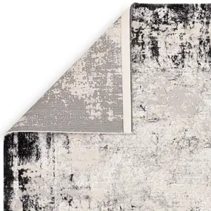 Grey Luxurious Modern Easy to Clean Abstract Rug for Living Room, Bedroom - 120cm X 170cm