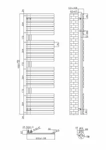 Rinse Designer Heated Towel Rail Bathroom Ladder Radiator Warmer Central Heating Rads Flat Panel Chrome 1800x500mm