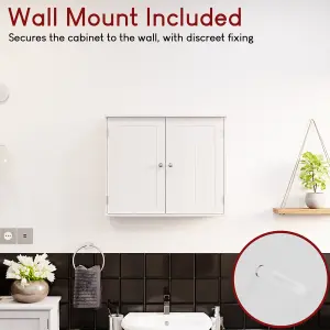 Bath Vida Priano White 2 Door Bathroom Wall Cabinet