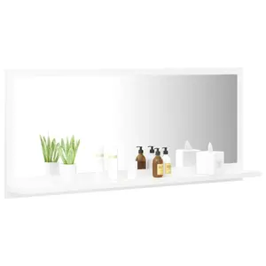 Dorlene Framed Wall Mounted Bathroom Mirror White / 90 cm