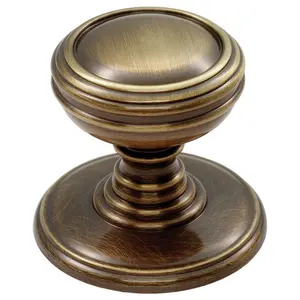 Ringed Tiered Cupboard Door Knob 30mm Diameter Bronze Cabinet Handle