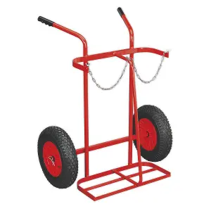 Sealey Welding Bottle Trolley with Pneumatic Tyres - 2 Bottle ST28P