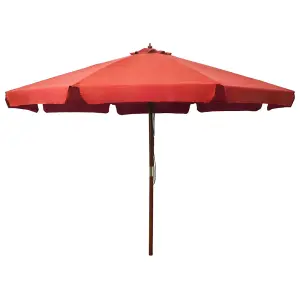 Berkfield Outdoor Parasol with Wooden Pole 330 cm Terracotta