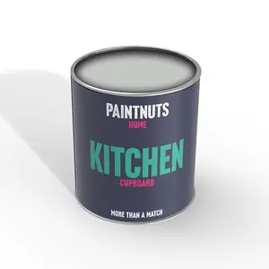 PaintNuts Solid Wood Laminated Kitchen Units Cupboard Cabinet Door Satin Paint - Light Grey - 1L (RAL7035)