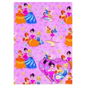 Gem Fairies Gift Wrap Sheets (Pack of 2) Pink/Multicoloured (One Size)