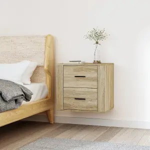 Berkfield Wall-mounted Bedside Cabinet Sonoma Oak 50x36x47 cm