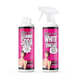 Wipeout - Baking Soda Bicarb & White Vinegar Spray - Powerful Household Cleaning Duo - (2x 500ml)