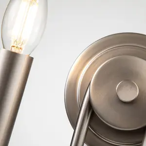 Luminosa Capitol Hill 2 Light Candle Wall Lamp, Brushed Nickel