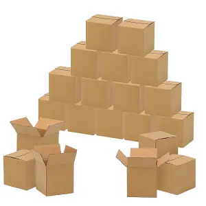 25 x Single Wall 12 x 9 x 6" (305x229x152mm) Strong Cardboard Shipping Boxes For House Moving & Storage